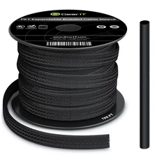 (100ft 1/4 Inch) PET Expandable Cable Management Sleeve Wire Loom Cord...
