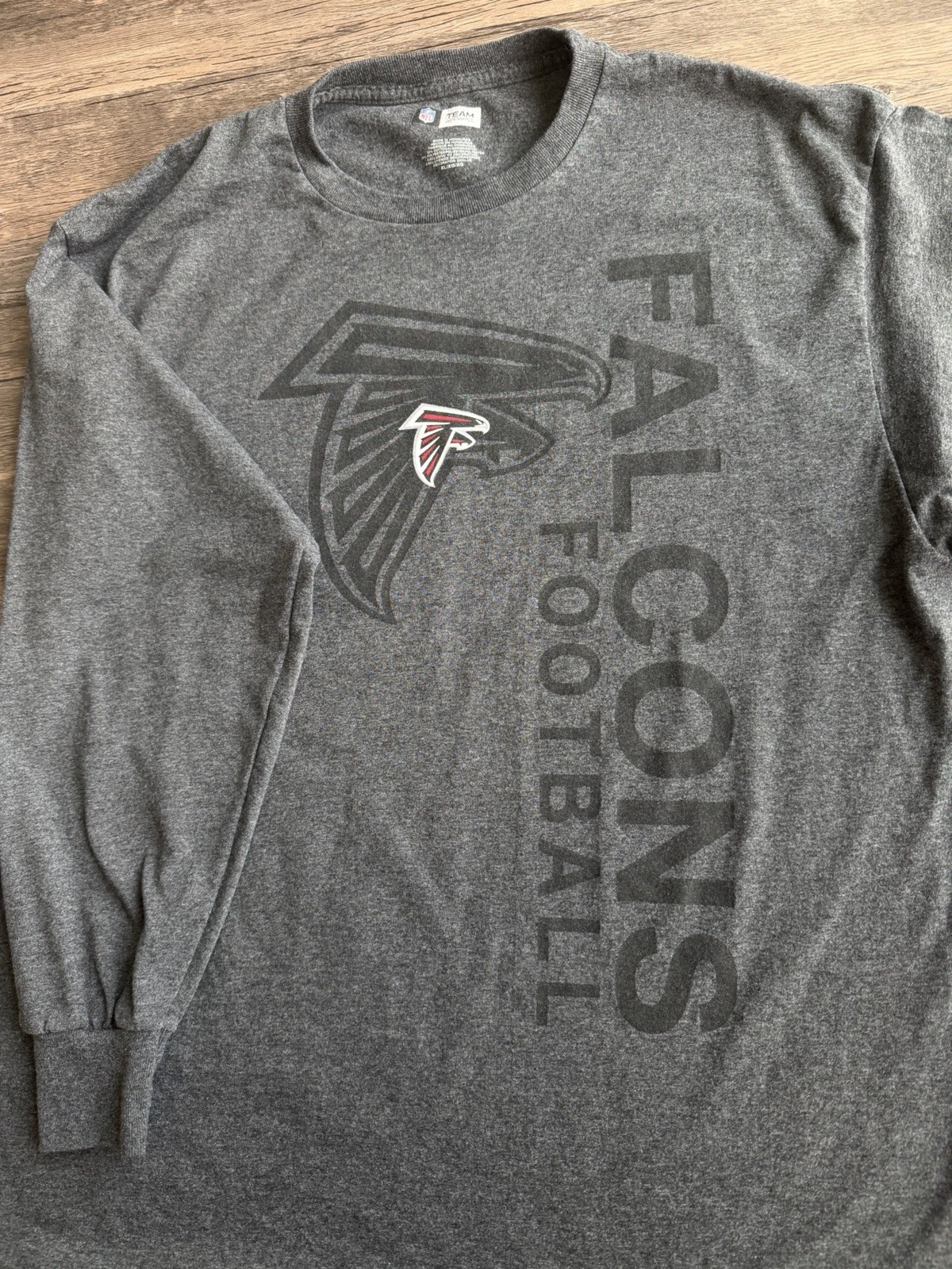 Atlanta Falcons Shirt Men XL Gray NFL Football Long Sleeve Fan Athletic Casual thumbnail 7