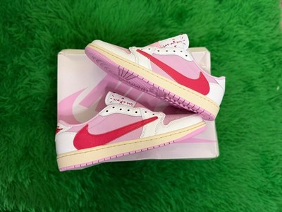 Size 10.5M- Jordan 1 Retro Low OG SP Travis Scott Sail Tropical Pink - SHIPS NOW