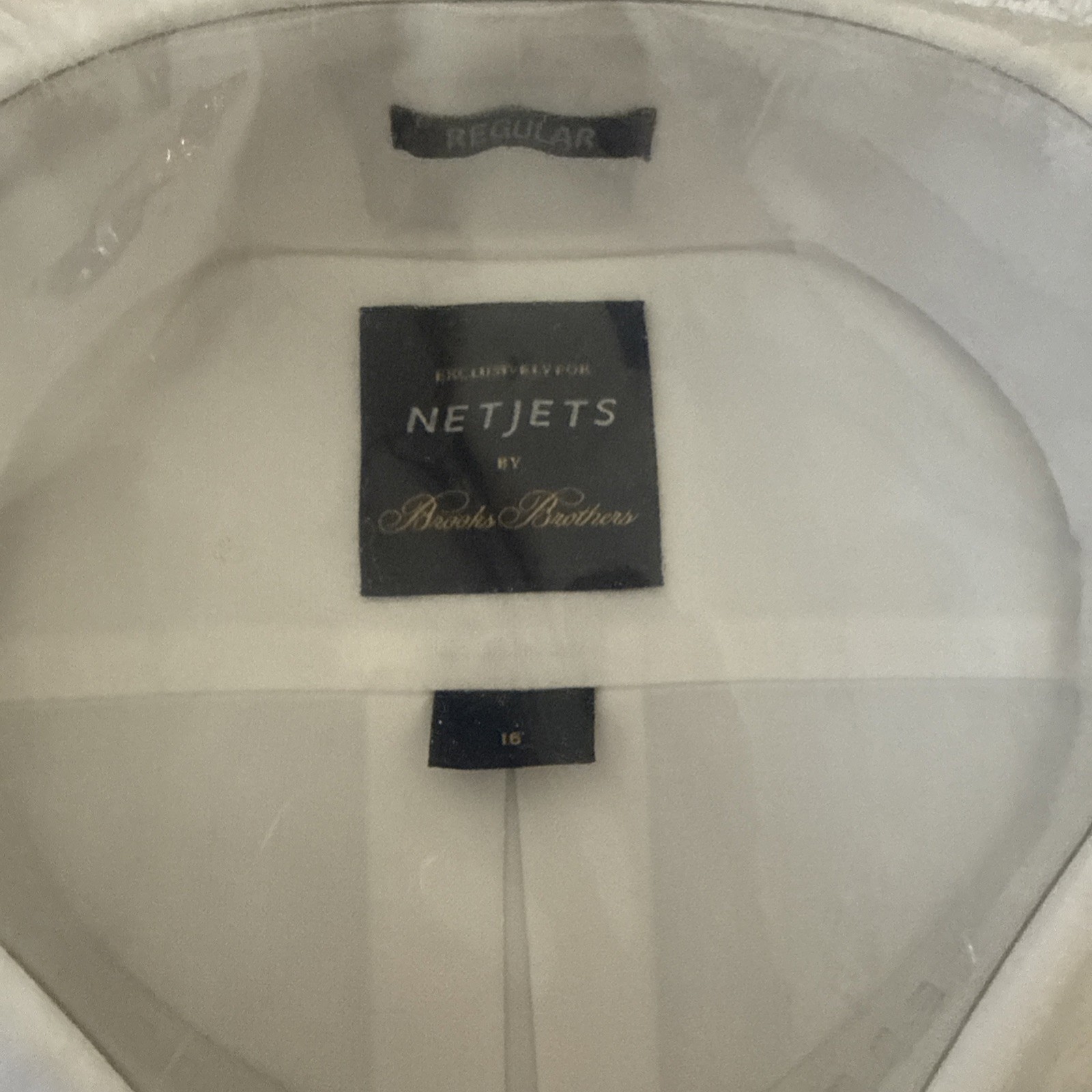 NWT NetJets Brooks Brothers Men's White Long Sleeve Dress Shirt Size 16 Lot Of 2 thumbnail 4