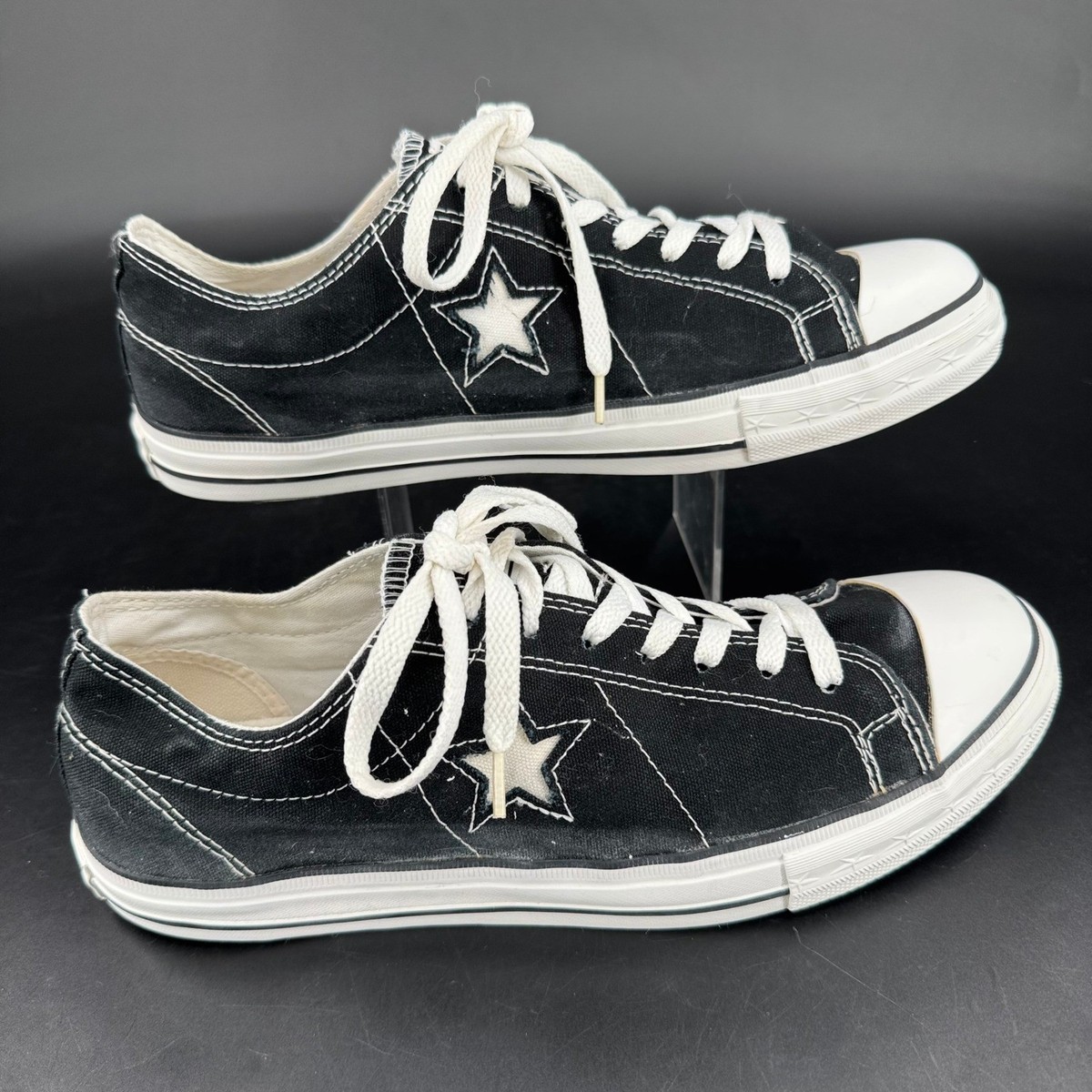 Converse One Star Mens 10 Black Canvas Low Top Sneakers