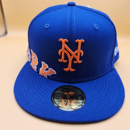 New York Mets Hat Cap Fitted Mens 7 5/8 Blue Orange MLB Baseball New Era - Picture 3 of 10