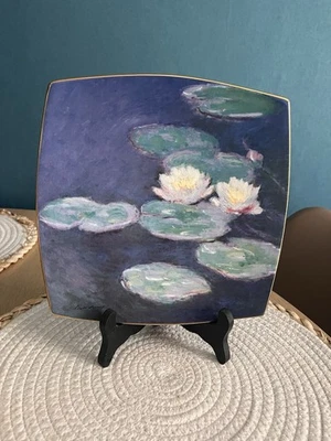 Assiette décorative Monet « Nymphéas effet du soir » n°6 Luneville Saint-Clément - Photo 1/4
