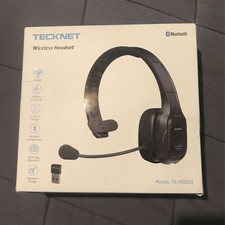 Wireless Headset With Noise Cancelling Mic For Phones PC, Truckers TECKNET HS001
