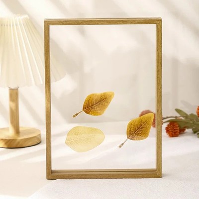 Doppelseitiger Acryl-Fotorahmen Holz Rectangle Modern Dekoration