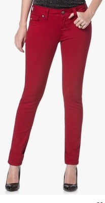 Miss Me Jeans Womens Size 31 Ruby Red Mid-Rise Skinny Denim Pants The Vamp EUC