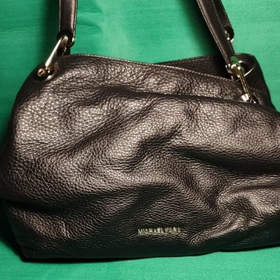 Michael Kors Tasche Tote Kensington Schwarz, Gehämmertes Leder, Gold Finish.