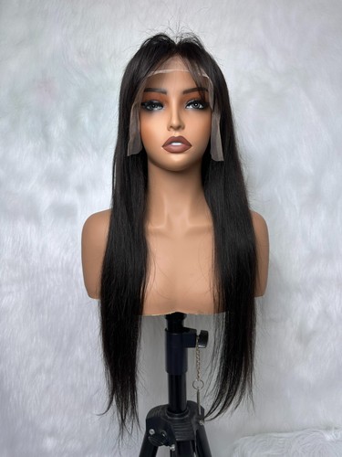 13x6 Transparent Lace Straight With Bang Human Hair Wig