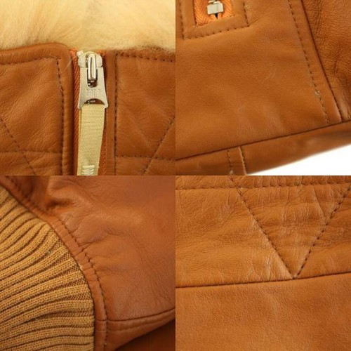 A bathing ape early raccoon fur lined cow leather N-2B down jacket outer Used 95 - Picture 9 of 9