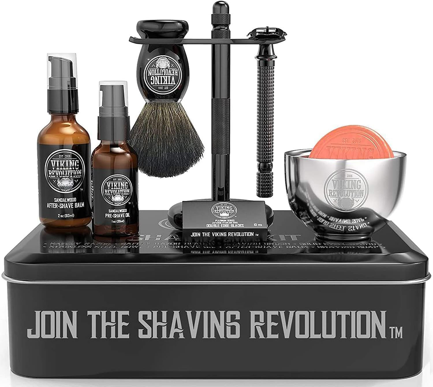 Set Barba Uomo Professionale: Rasoio di Sicurezza in Acciaio e Stand