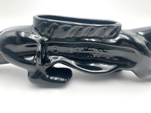 50er Keramik Black Panther TV Lampe Übertopf 21" MCM Royal China Neuheit Co NO LITE - Bild 7 von 23