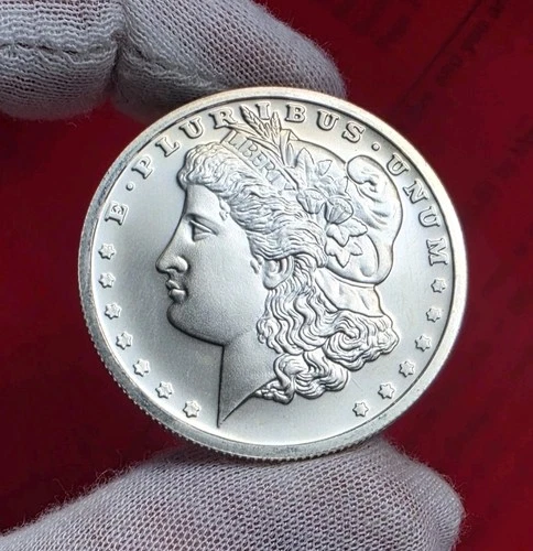 Morgan Dollar Design - 1 Troy  oz .999 Fine Pure Silver Round Coin Bar