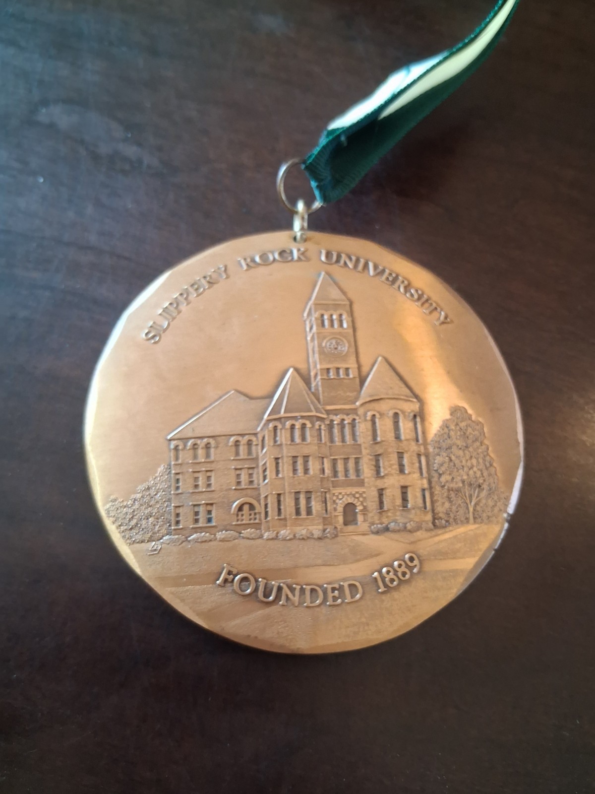 SLIPPERY ROCK PA UNIVERSITY 25 YEAR SERVICE MEDAL, BRONZE, WENDELL AUGUST FORGE