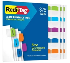 Redi-Tag Laser Printable Tabs, Tropical Colors, Index Labels (1006789)