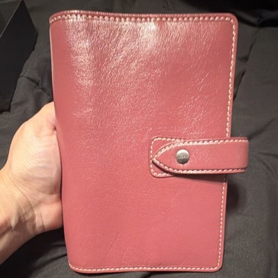 RARE - Filofax  Malden vintage Pink Leather Organizer Personal Planner 