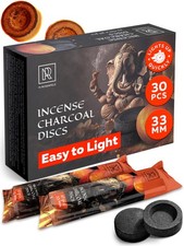 Charcoal Discs to Burn Incense - 30 Pcs Charcoal for Incense Burning - 33 Mm
