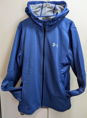 NWT Under Armour Xstorm1 Moisture Wicking Cold Gear Blue Zip Hoodie Jacket Mens