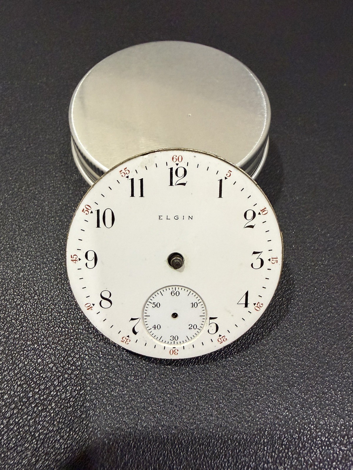 Vintage Elgin Nat'l 15 Jewels Pocket Watch Movement White Dial Safety Pinion