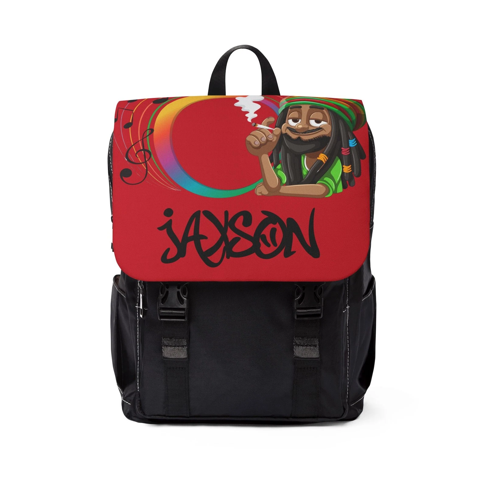 Personalized Rastafarian Smiling Rasta Character Backpack