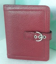 Franklin Covey ~ Ruby Genuine Leather Small Folio Organizer Cover ~ 6" x 5" ~New