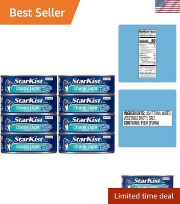 Convenient 8-Pack Chunk Light Tuna, Low-Calorie & Dolphin Safe, 5 oz Cans