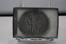 Bergamot Brass Works 1977 Indian head profile headress belt buckle U.S.A. made