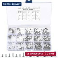 800Pcs Tiny Screws for Electronics, Micro Small Pan Head Machine Screws Assortme