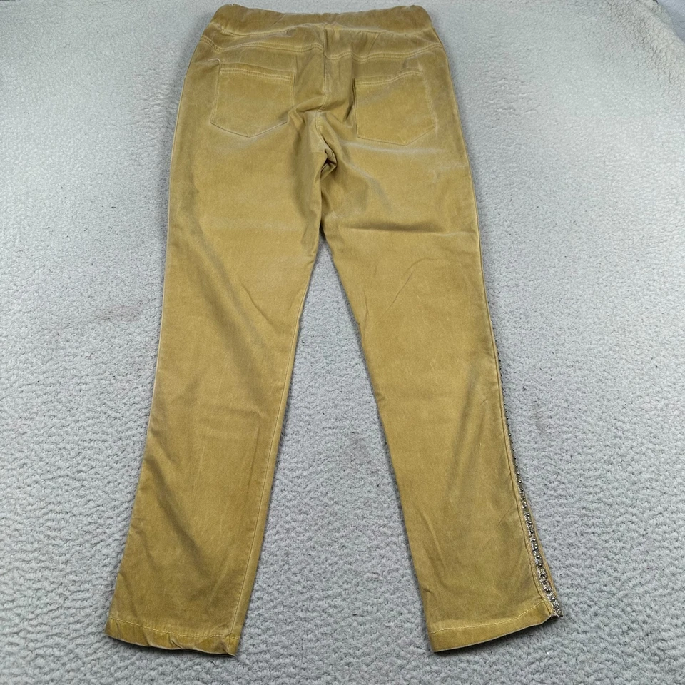 Pantalones Gigi Moda Mujer 30x29 Pierna Recta Tachonados Cordón Retro Amarillo Italia Foto 3 de 4