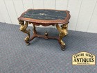 67619 Elegant Figural Carved Coffee Table with Marble Top Winged Angels — photo 1