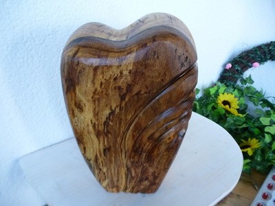 Hundeurne Holzherz 2,5l Eiche vintage extra groß Möbelurne Dekourne
