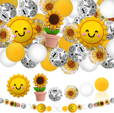 55-Piece Summer Silicone Beads Bulk Kits Sunflower Focal Beads for Pens Keychain
