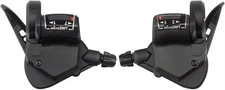 microSHIFT TS38 Thumb-Tap Shifter Set - 7 Speed, Triple, Optical Gear Indicator,