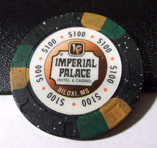 IMPERIAL PALACE CASINO $100 hotel casino gaming poker chip Biloxi MS