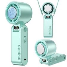Coolhill Handheld Portable Fan w/ Ice Cooler, 100-Speed, 5500mAh Rechargeable