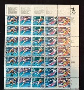US STAMPS #2611 - 15 PANE OF 35 1992 WINTER OLYMPIC STAMPS 29c MNH