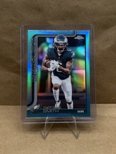 2025 Topps Chrome #244 DeVonte Smith Aqua Refractor /299 - Philadelphia Eagles