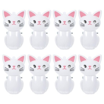 DIYEAH 8 Pack Cat Style Chip Clips for Food Bags Sealing 4.3X3.7X2.6CM, White