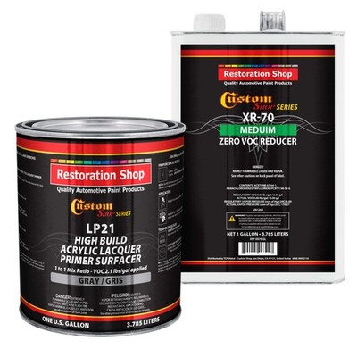 High Build Acrylic Lacquer Primer Surfacer & Zero V.O.C. Medium Reducer - Gallon