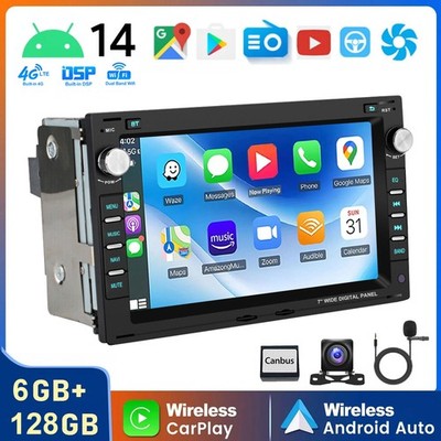 Wireless Carplay Android 14 6+128G Autoradio Für VW Golf 4 Passat B5 Polo 9N KAM