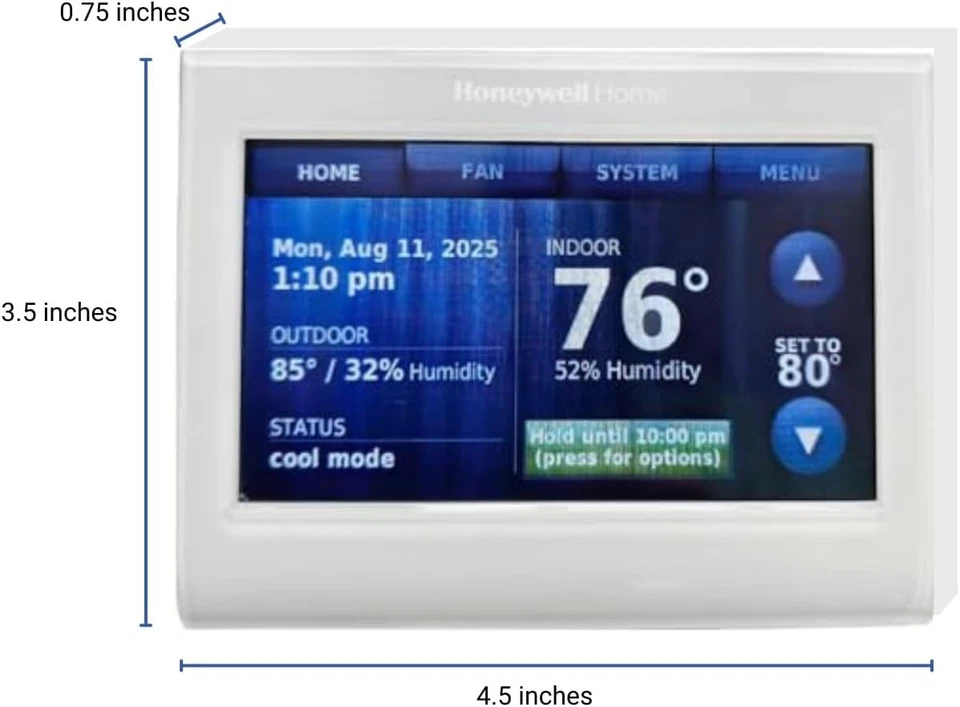 Energy-Efficient Wi-Fi Thermostat with Color Changeable Touch Screen 3.5x4.5 in - Image 4 of 4