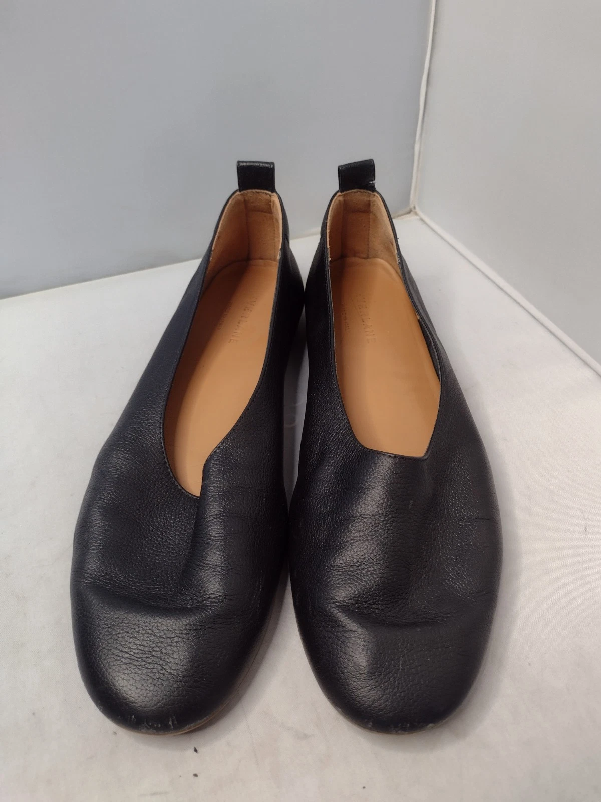 Everlane The Day Glove Black Leather Ballet Flats Italian Shoes 9 Black QQ