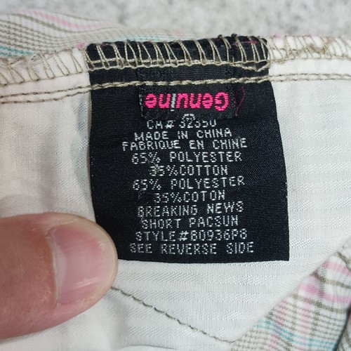 Volcom Shorts Womens Size 1 Pink Plaid Slash Pockets Bermuda Travel - Picture 11 of 13