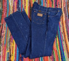 VTG Wrangler A001 936 Cut Mens 34x36 Jeans Western Cowboy Cut Deadstock Blue EUC