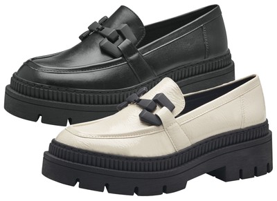 MARCO TOZZI Damen Slipper Loafer Zierspange Plateau 2-24710-41