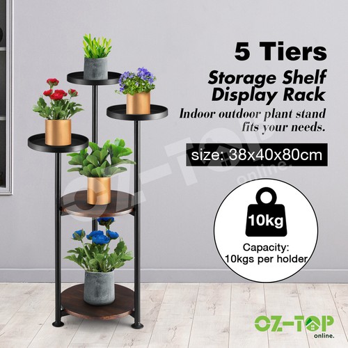 Plant Stand Flower Pot 5 Tier Corner Shelf Holder Indoor Display Unit