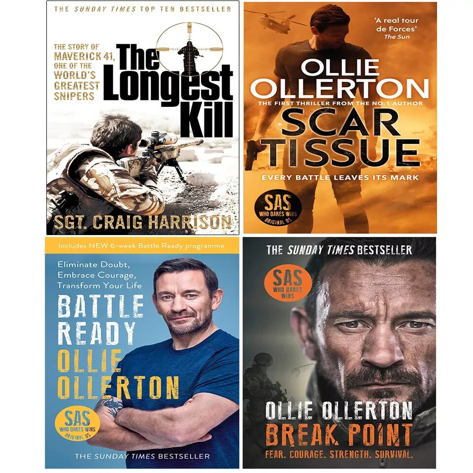 Longest Kill,Break Point, Battle Ready,Scar Tissue Ollie Ollerton 4 Books Set