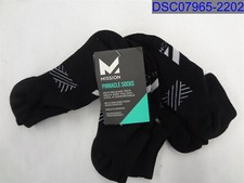 Mission Pinnacle Adult Medium Black No Show Socks Pack of Three 818522029863