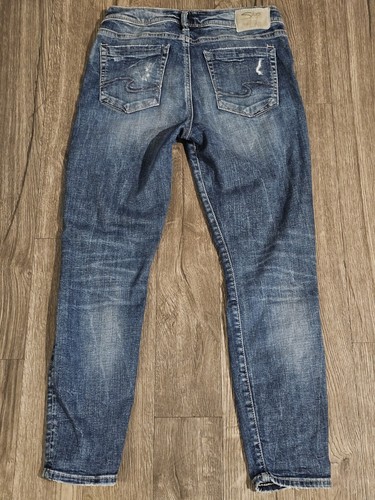Jeans argento donna 29 x 27 Mazy caviglia skinny lavaggio medio invecchiato preppy - Foto 7 di 11