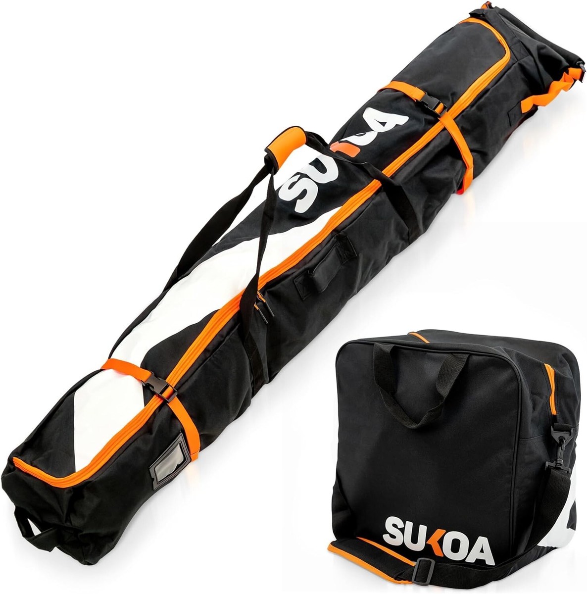 Sukoa Sports Unpadded Ski Bag and Ski Boot Bag Combo Travel Gear