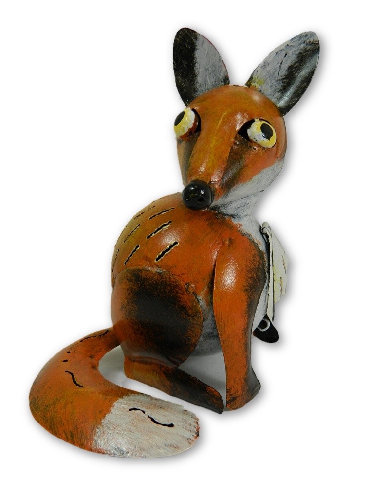 Metal Fox Garden Ornament Tealight Candle Holder Standing Lantern - Fox